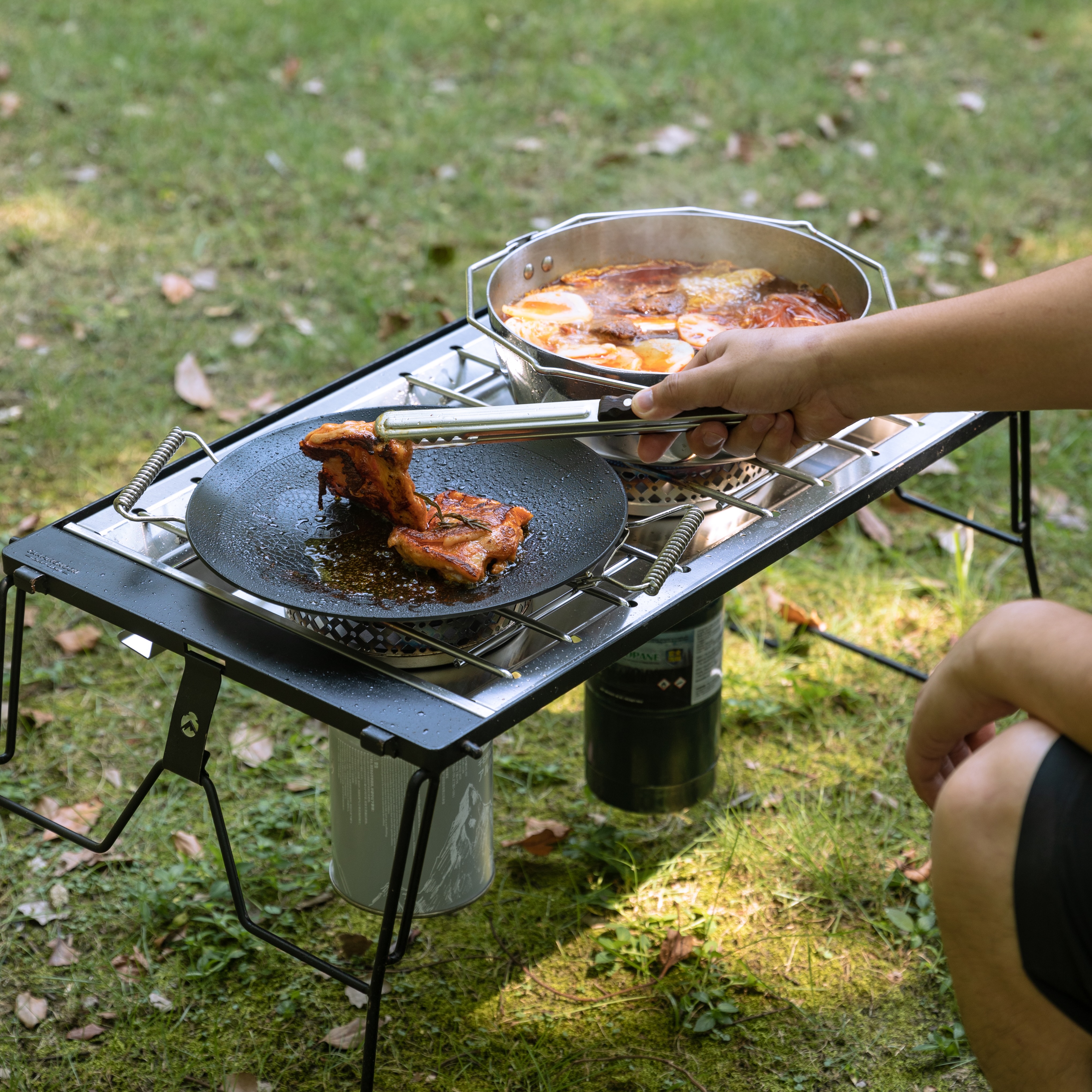 캠핑문 IGT 투버너 듀얼 플랫버너 플레이트 캠프원 제라 스토브 유닛 디럭스 CK-50PG