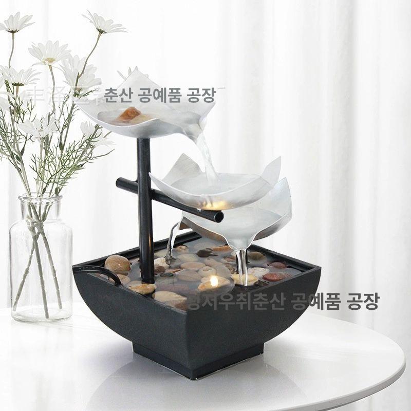 실내 가정용 분수대 풍수 미니폭포 카페 인공분수 인공폭포 행운의 폭포 인테리어 빗줄기 워터 투 실버 플러그인 - 상세 이미지 5
