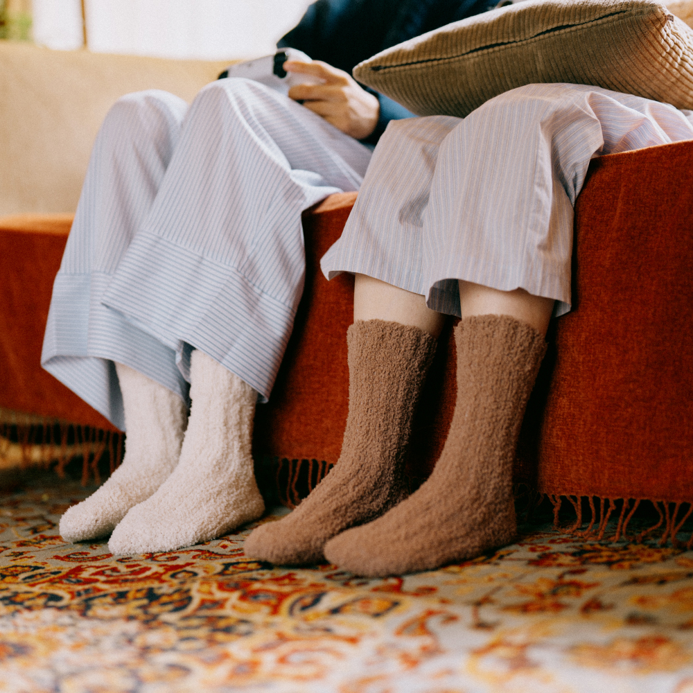 4켤레 털빠짐 없는 논슬립 무압박 수면양말 세트 롱 긴 장목 양털 임산부 수족냉증 방한양말 N배송 상세 이미지 3