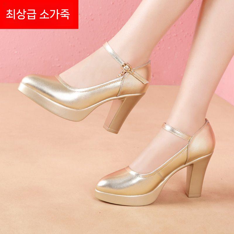 엄마 중노년 여성 스커트 메리제인 퀄팅 플리츠 여름 골드(11cm) 32 - 상세 이미지 3