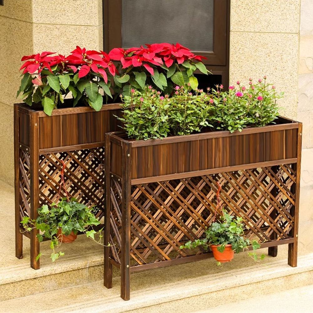 파티션 화분 대형 방부목 플랜트 박스 야외 사각 울타리