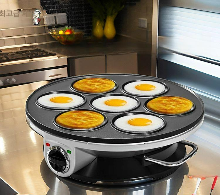 상업용 업소용 전기 계란 후라이팬 7구 에그팬 7구 직경9cm