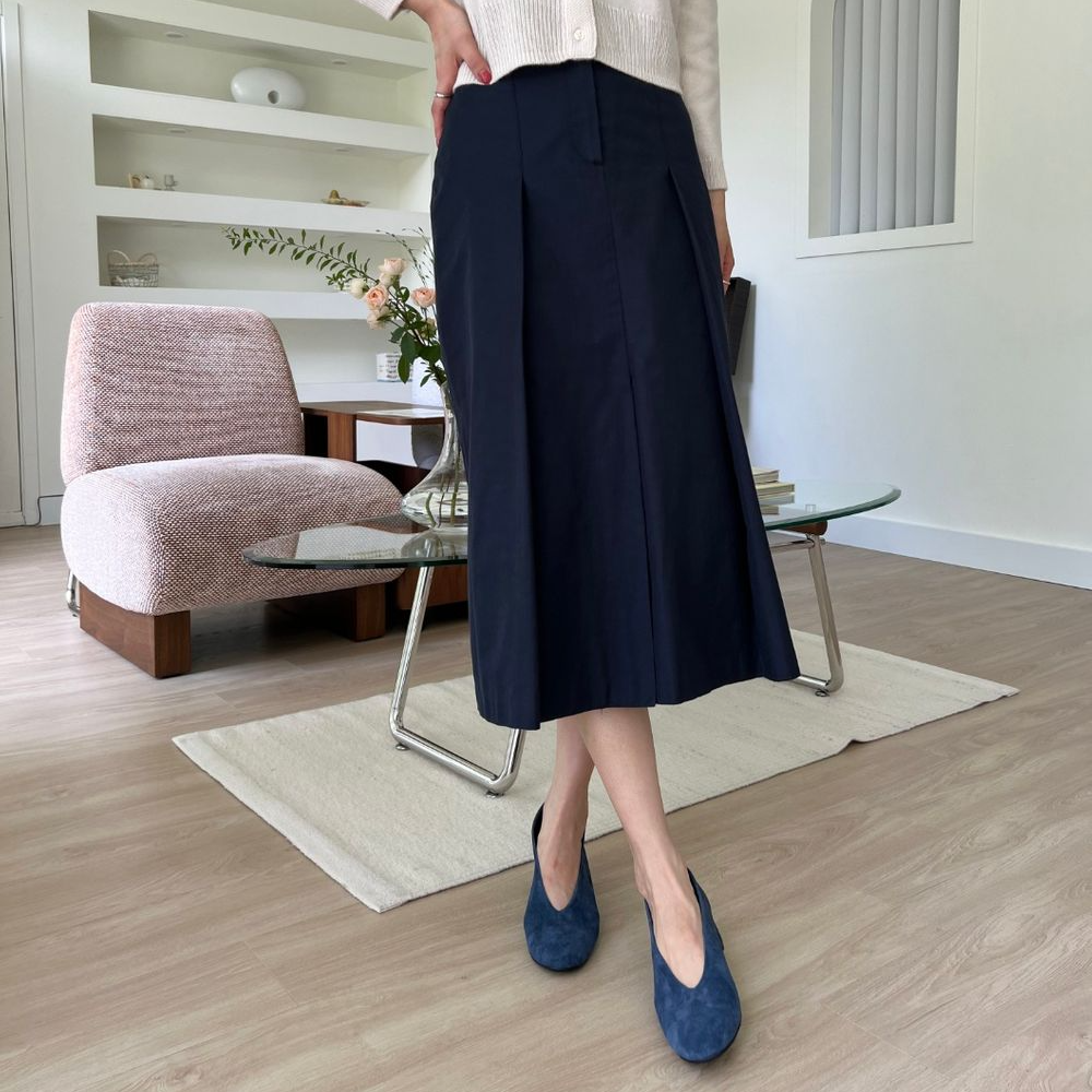 가을겨울 여성 구두 스웨이드 4cm 미들힐 데일리 펌프스 - 메인 이미지