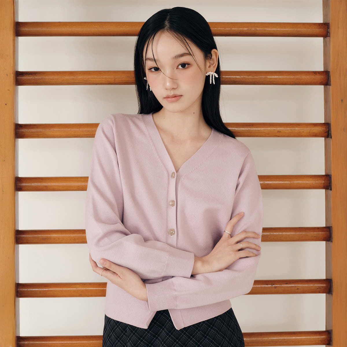 로엠 올데이 브이넥 긴팔 가디건 RMCKF49R98