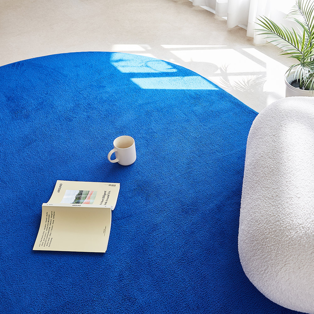 퍼보 롤리팝 러그 컬러 카페트 블랙, 원형150