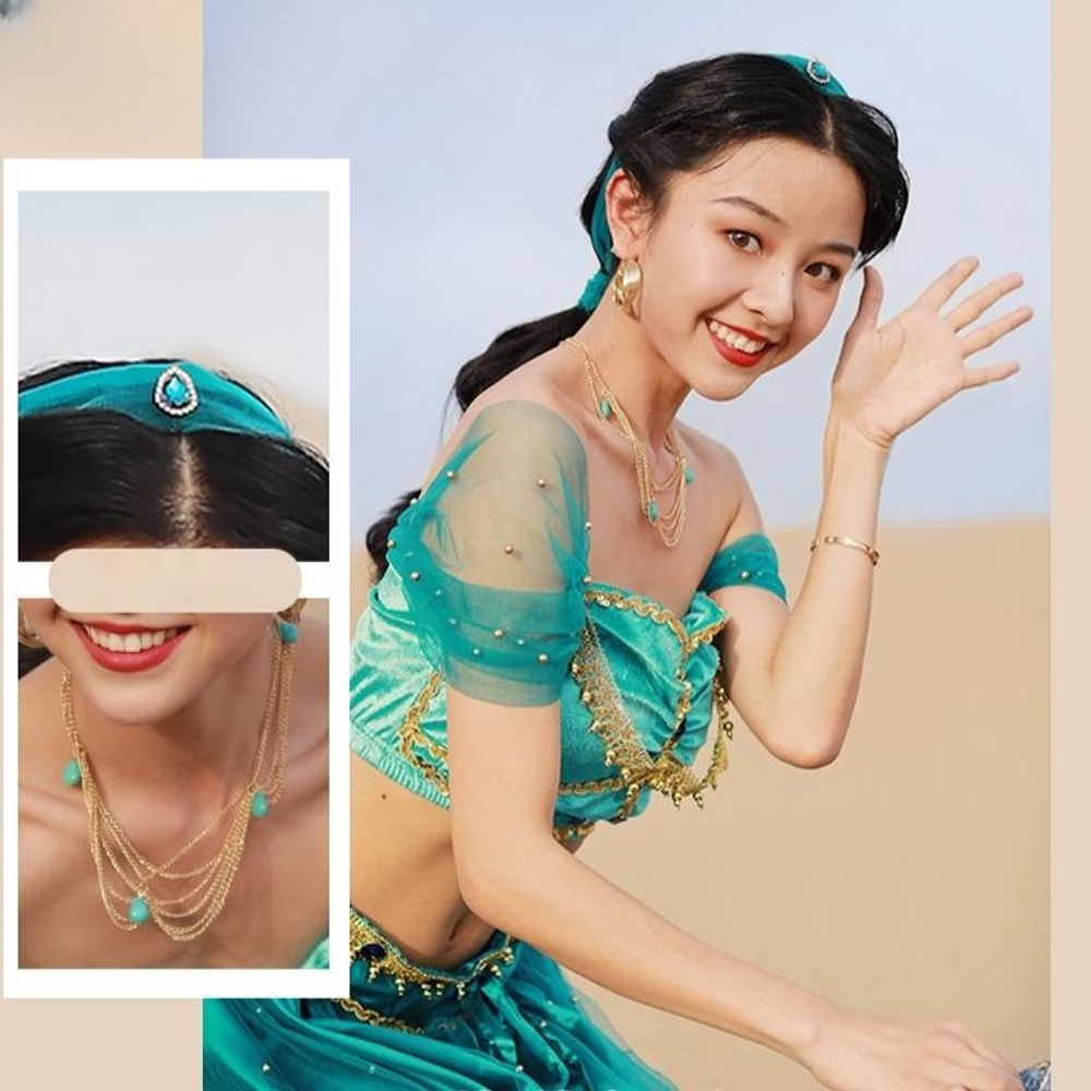 알라딘 자스민 공주 옷 할로윈 졸업사진 코스튬 성인 의상 코스프레 - 상세 이미지 3