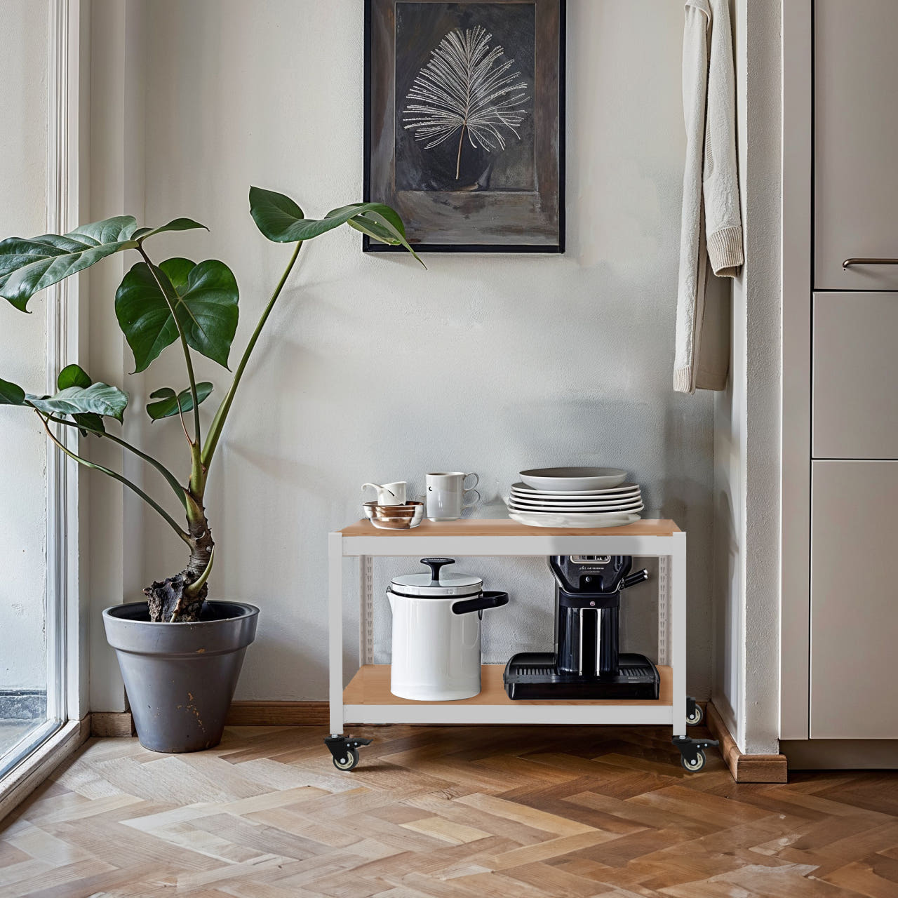 홈던트하우스 바퀴선반 이동식 서빙카트 수납장 주방선반 베란다 400x400x600 2단