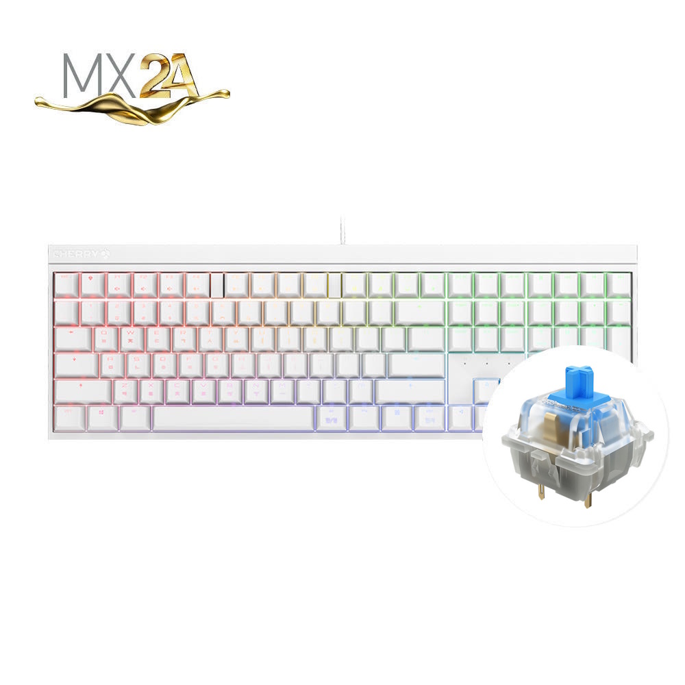 체리 MX 2.0S RGB 기계식 키보드 사무용 풀배열 화이트, MX2A 청축 - 상품 이미지