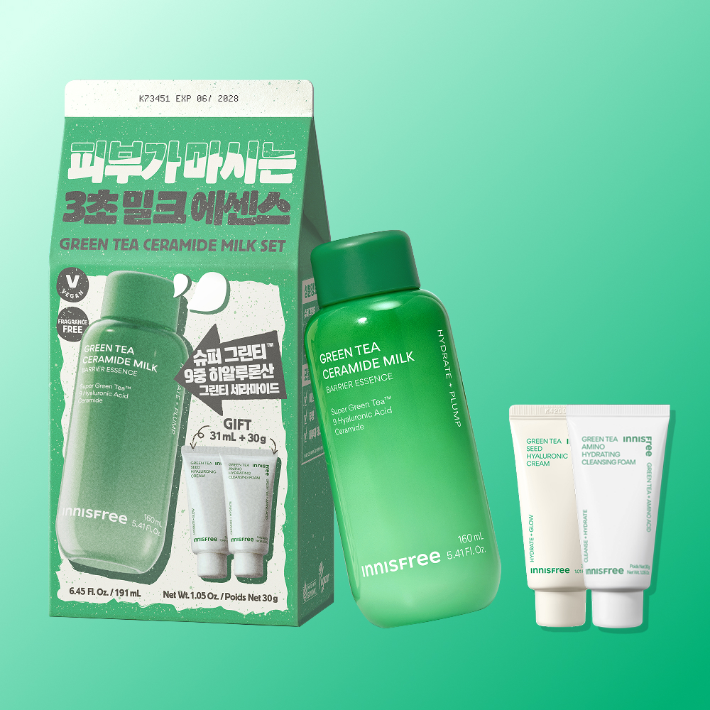 이니스프리 그린티 밀크 세라마이드 보습 에센스/수분 속건조 장벽 화잘먹 160ml, 1개 - 메인 이미지