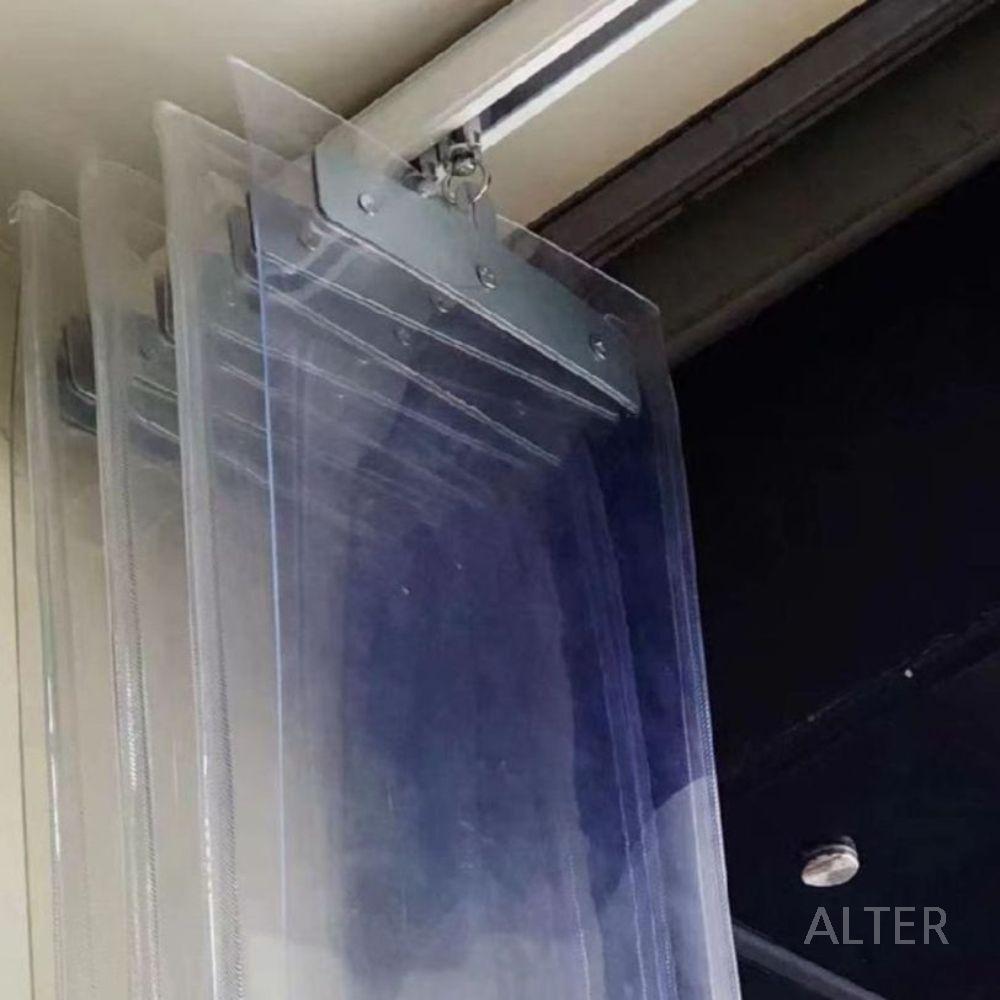 공장 창고 파티션 PVC 커튼 투명 방한 매장 슬라이딩 흰색 2.0mm 2x2m - 상품 이미지