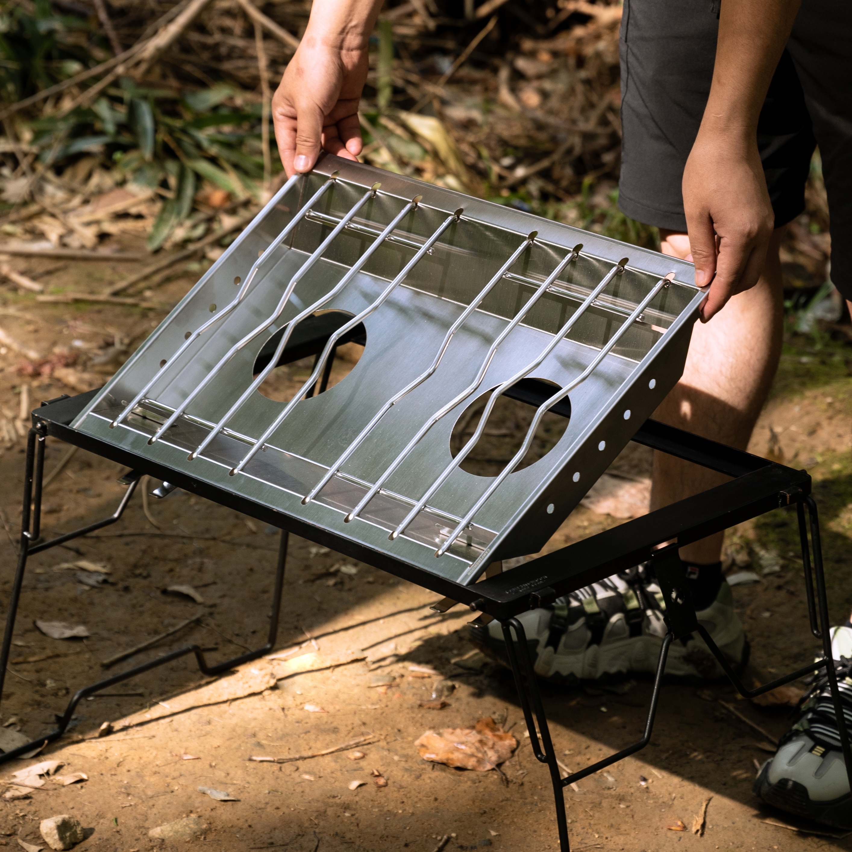 캠핑문 IGT 투버너 듀얼 플랫버너 플레이트 캠프원 제라 스토브 유닛 디럭스 CK-50PG