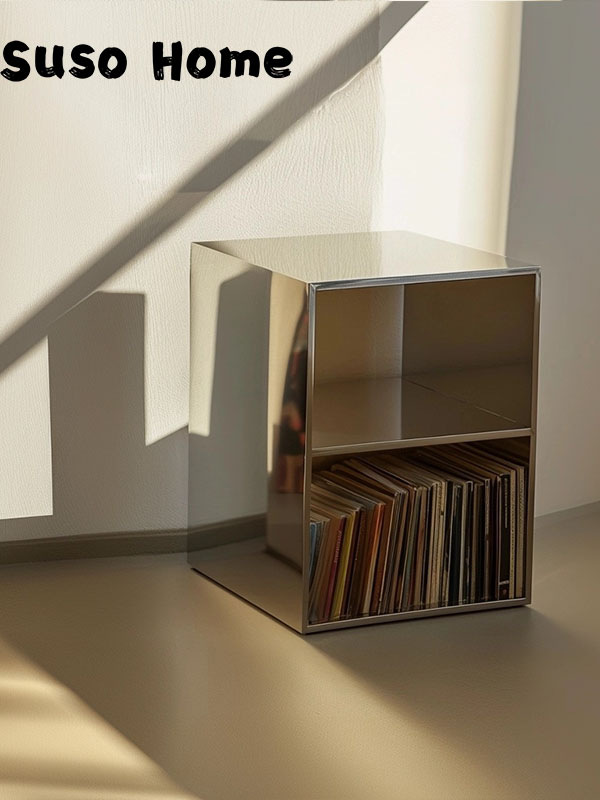 스텐 협탁 책장 수납 찬장 수납장 가구 코너 철제 모듈 거실 45x45x60cm 스테인리스 - 상세 이미지 3