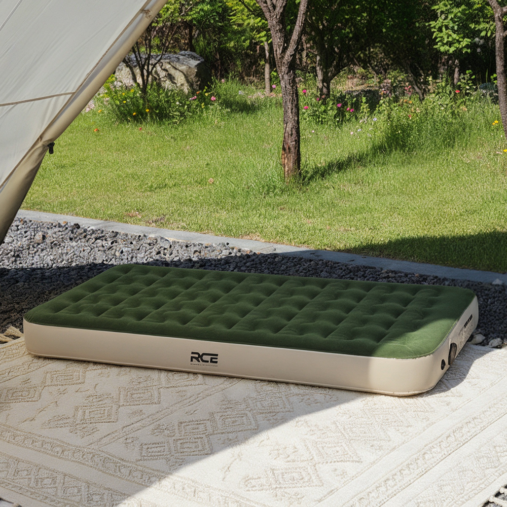 로티캠프 에어 매트 자충 캠핑 침대 매트리스 텐트 휴대용 싱글, 카키
