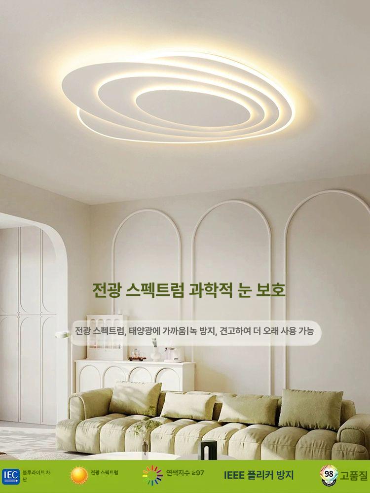 카페 조명 인테리어 천장 전구 갓등 거실 전등갓 팬던트 샹들리에 안방 라이트 등기구 화이트 4단 90x60cm 76W 웜 - 상세 이미지 2