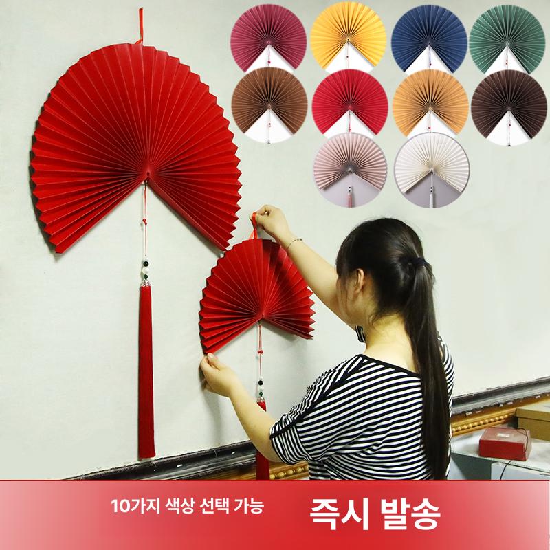 중국집 벽장식 중식당 식당 개업 빨간 벽면 인테리 벽걸이 부채 스티커 마라탕 모형 액자 중국레드 60cm - 상세 이미지 2