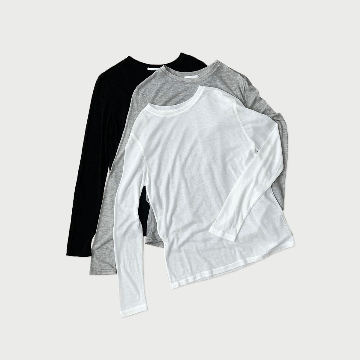 [일부당일] 울 텐셀티 긴팔 슬림핏 레이어드 시어 이너티 웨어링무드 (3c) 제품 이미지