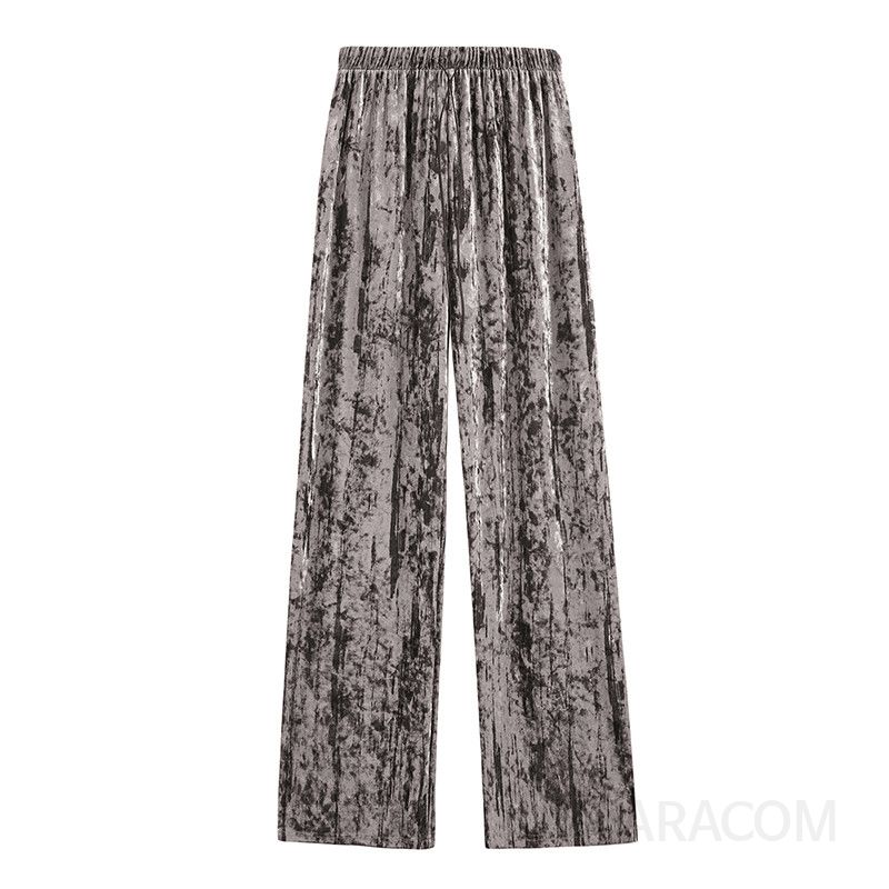 여성 하이웨스트 기모 와이드팬츠 겨울용 블랙 캐주얼 슬림핏 따뜻한 착용감 편안한 외출룩 드레이프 디자인 스타일리시한 선택 - 상세 이미지 3