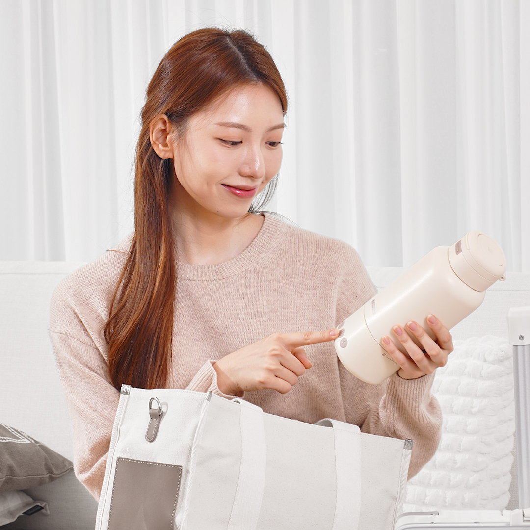 마베비 휴대용 분유포트 500ml 똑딱포트 무선 배터리 분리형 100도 가열