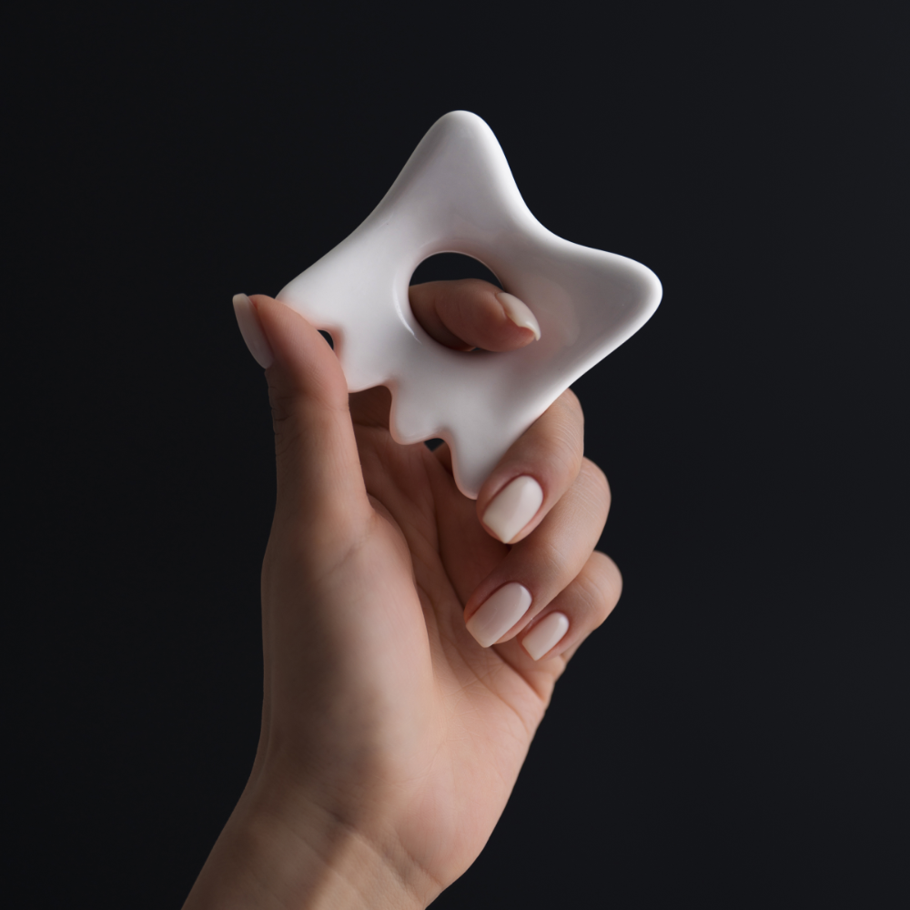 르마하 도자기 반지 괄사2pcs+거치대 1ea x 2세트 두피 얼굴 승모 마사지 리프팅