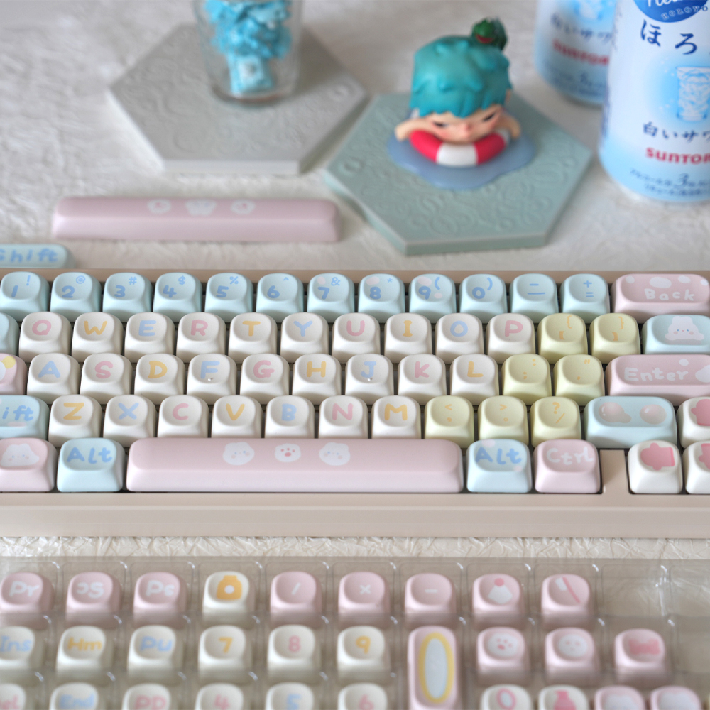 Soulcat PBT 기계식키보드 MOA 조약돌 예쁜 귀여운 염료승화 거품토끼 이미지 6
