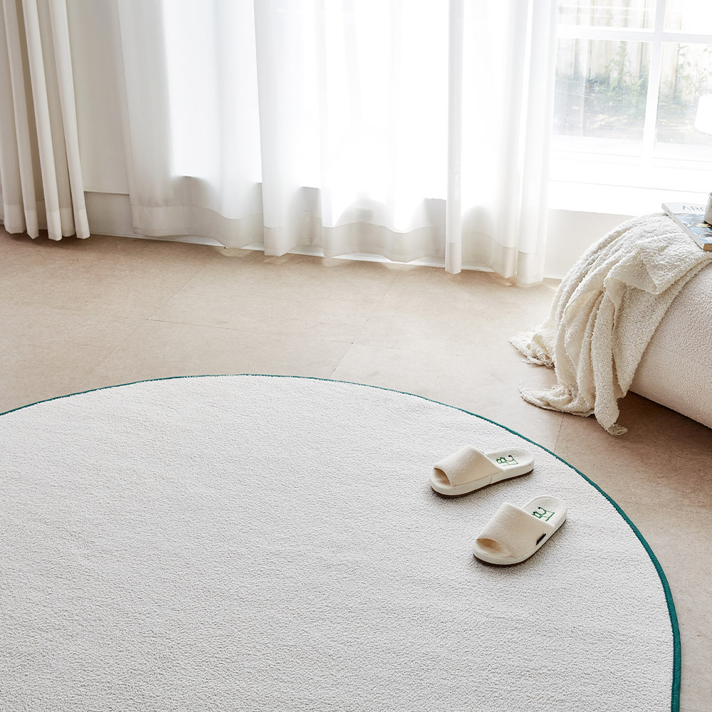 퍼보 라운드 러그 엣지 카페트 블랙, 타원형M(170x230)