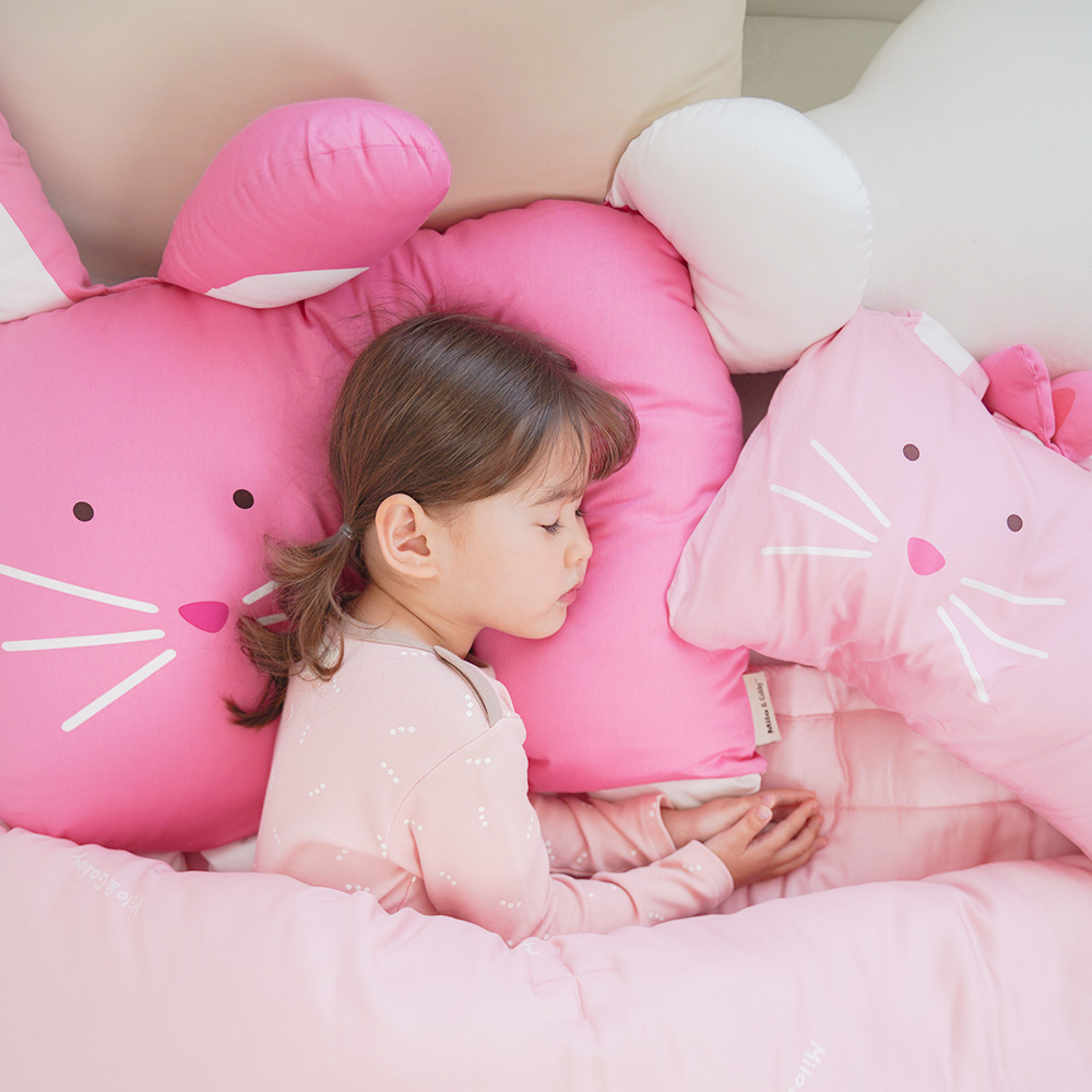 밀로앤개비 동물 유아 아기 베개(커버+솜) 낸시