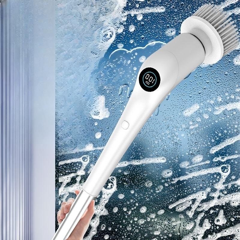 욕실 전동 청소기 회전 자동 틈새 세제분사 핸디 무선 바닥 변기 브러쉬 듀얼 브러쉬 6개 - 상세 이미지 2