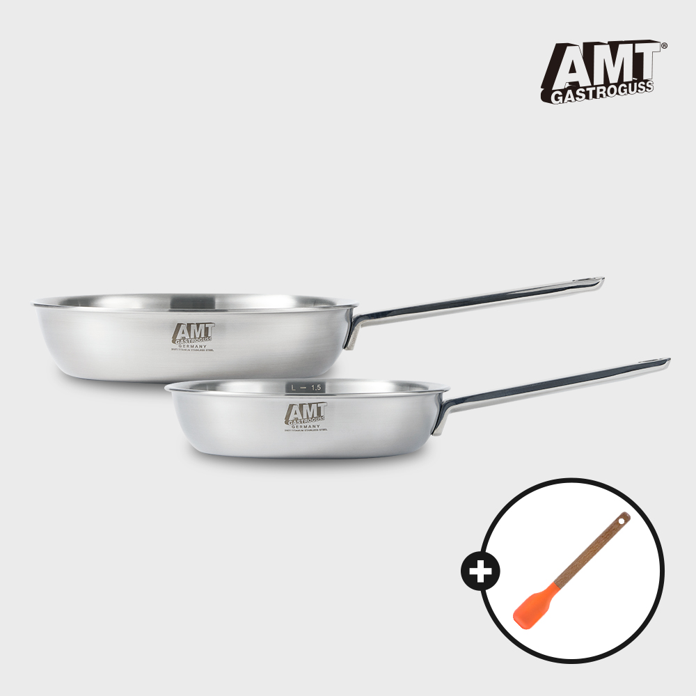 AMT 316Ti 통5중 스텐 소테 후라이팬 2종세트(소테팬 22cm + 26cm) - 상품 이미지