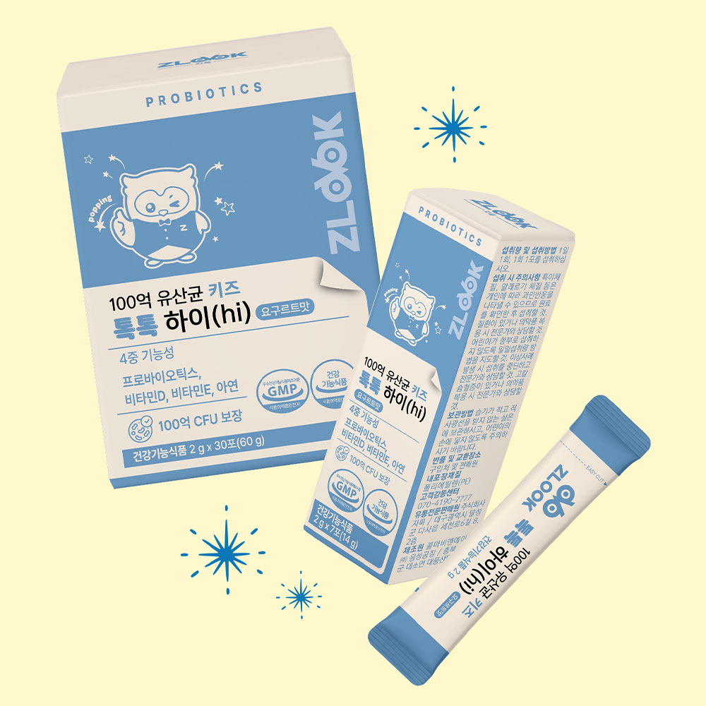 100억 유산균 키즈 톡톡하이 요구르트맛 프로바이오틱스 비타민D 아연 30포, 1개 - 상세 이미지 5