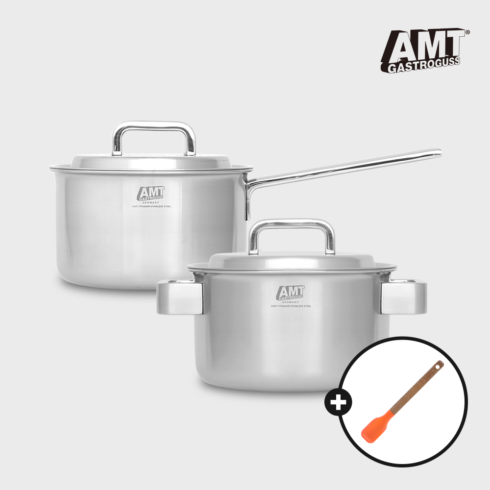 AMT 316Ti 통5중 프로 냄비 2종세트(편수16cm+양수16cm) - 상품 이미지