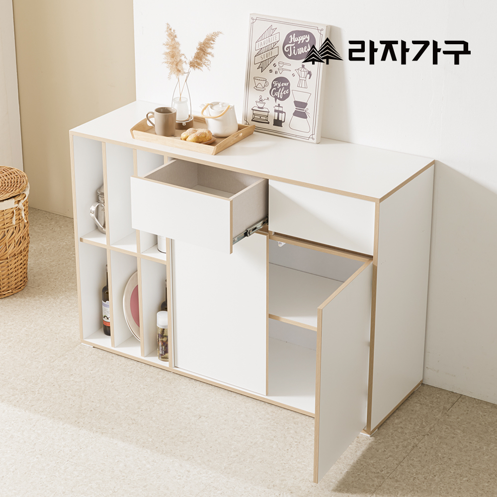 라자가구 모아 E0 모듈러 1200, 3단, SET B(좌형)_올화이트