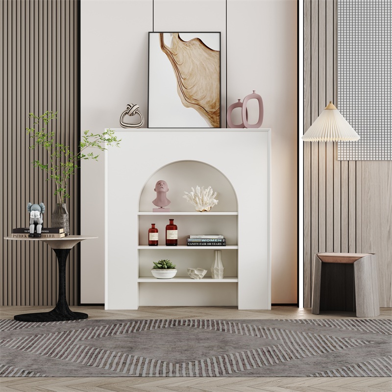 벽난로 콘솔 선반 현관 슬림 인테리어 수납장 복도 LED 화이트 폭좁은 60x20x70cm - 상세 이미지 2