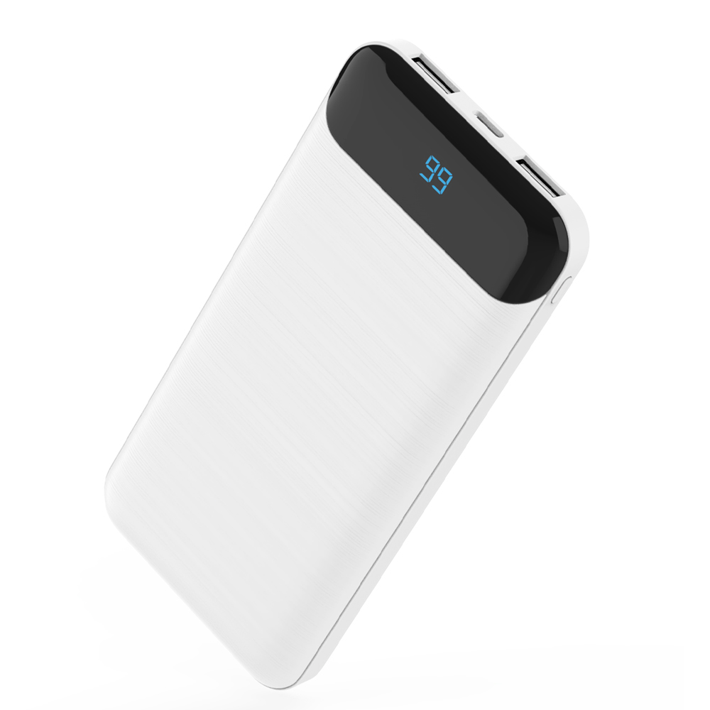 뉴클 슬림 LCD 잔량표시 고속충전 보조배터리 10000mAh, 화이트 - 메인 이미지