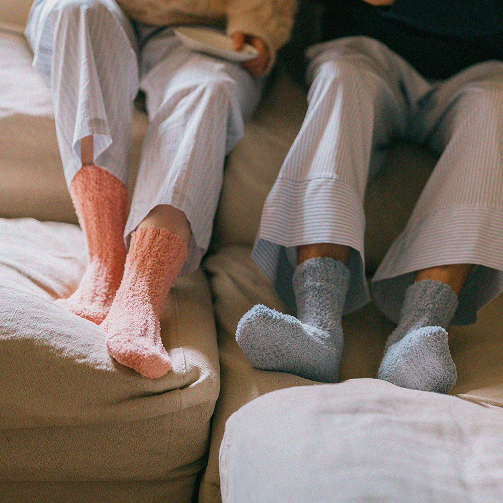 4켤레 털빠짐 없는 논슬립 무압박 수면양말 세트 롱 긴 장목 양털 임산부 수족냉증 방한양말 N배송 상세 이미지 4
