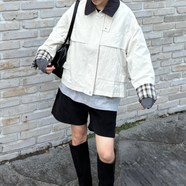 코듀로이반바지 키작녀바지 골덴반바지 - 상세 이미지 2