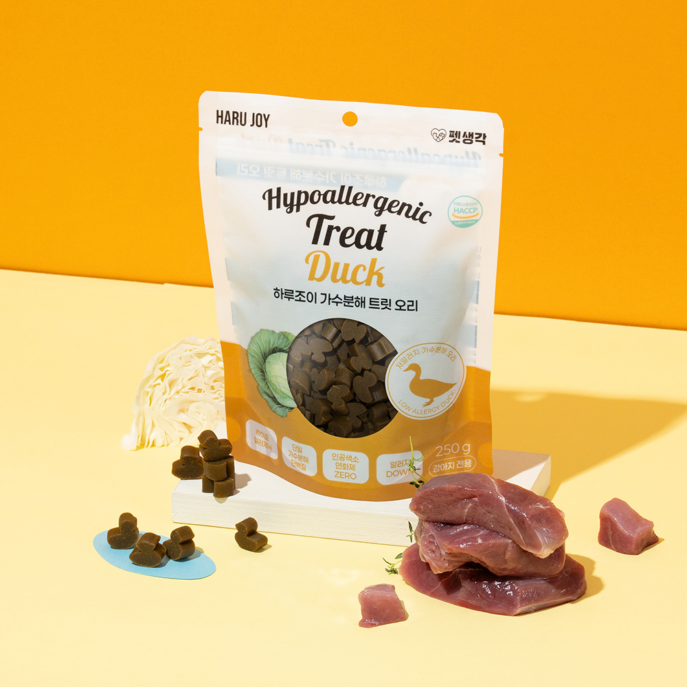 펫생각 오리 가수분해 강아지 간식 미니트릿 알러지 노즈워크 다이어트 훈련 250g, 1개