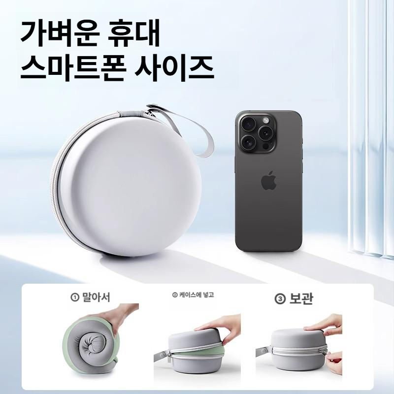 여행용 메모리폼 U형 목베개 비행기 휴대용 목지지 베개 360 넥 프로텍션 프룻그린 컬러블록 - 상세 이미지 3
