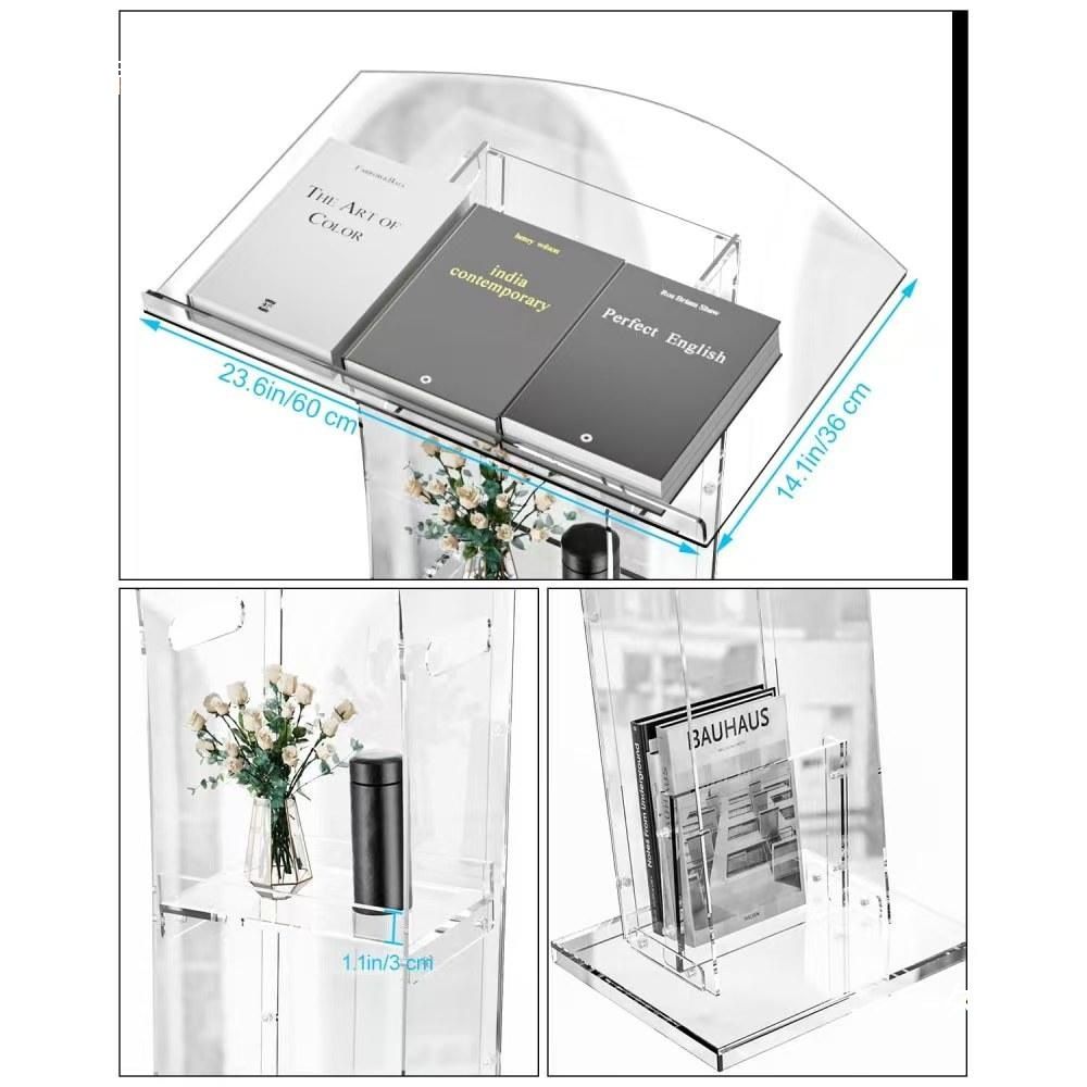 아크릴 투명 강의대 호텔 웨딩 사회자 발표대 강연대 투명 B - 상세 이미지 3