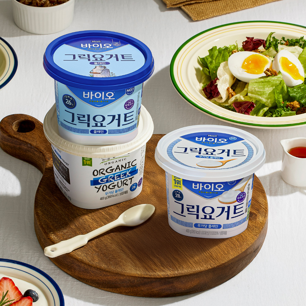 상하목장 유기농 그릭요거트 무가당 플레인 400g 1입+매일바이오 그릭요거트 무가당 플레인 400g 1입+매일바이오 그릭요거트 플레인 400g 1입