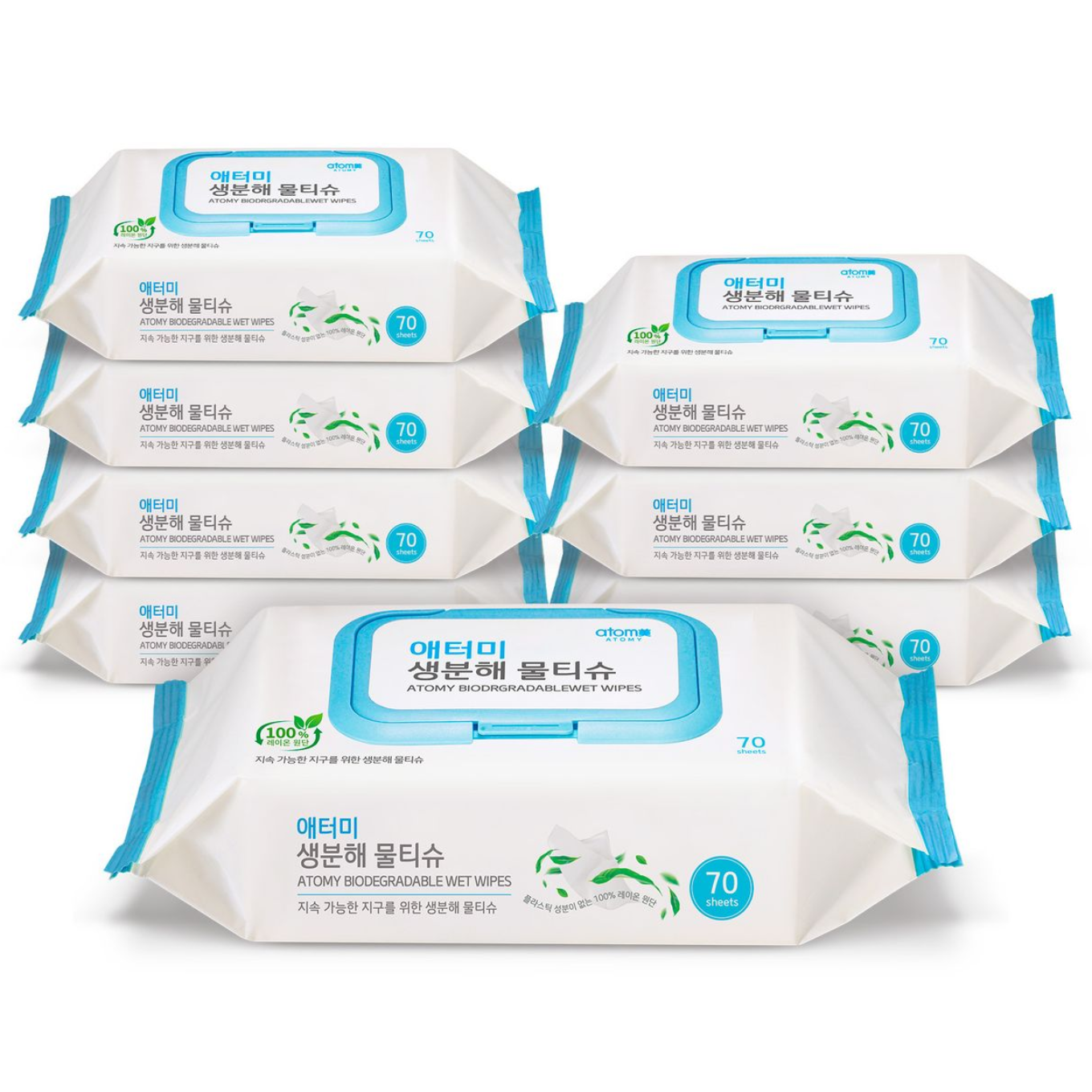 애터미 생분해 물티슈(70매 x 8개)