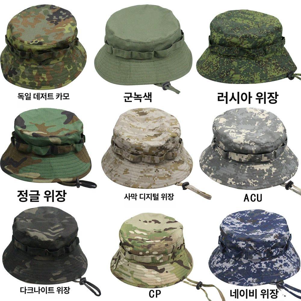 챙 군인 해병대 위장모 카모플라주 위장 정찰 등산 밀리터리 정글 미군 군모 버킷햇 둥근 그레이 60cm 58-60cm적합 - 상세 이미지 5