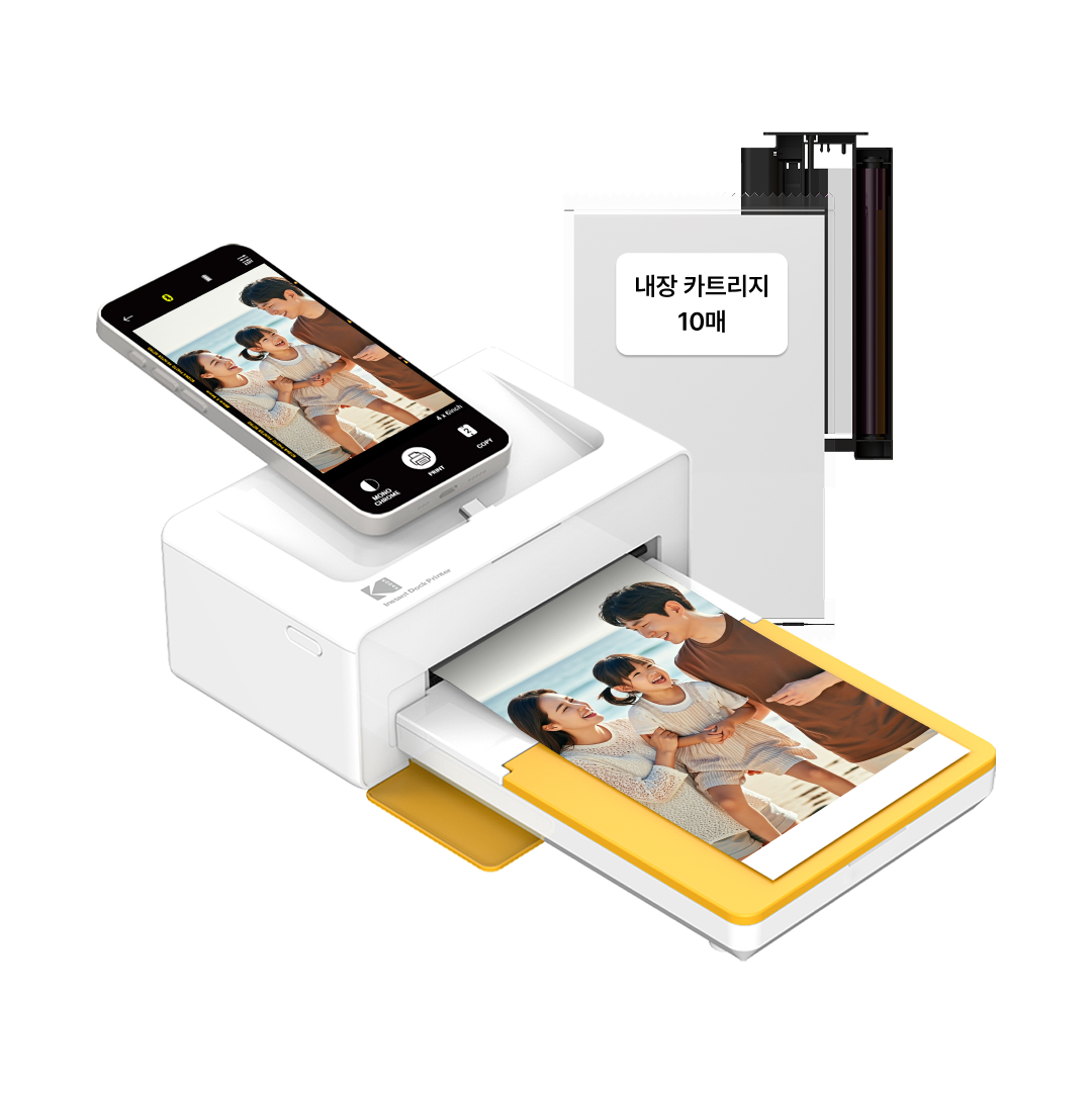 코닥 포토프린터 사진인화기+카트리지 10매 도크 플러스