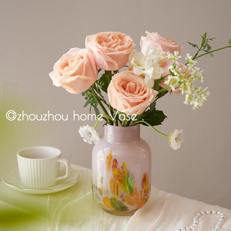 화병 꽃병 인테리어 도자기 꽃꽂이 백자 달항아리 플럼 블라썸 - 상세 이미지 5
