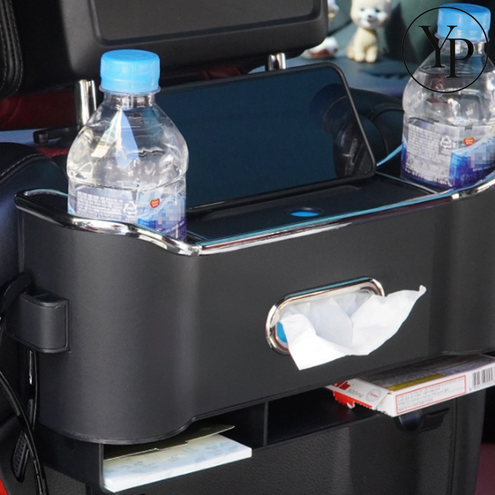 차량용 컵 홀더 트레이 뒷자석 후크 걸이 물병 2구 자동차 멀티 시트 수납함