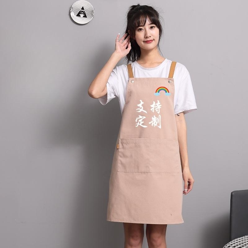 카페 앞치마 방수 작업복 롱 미용실 원피스 코튼 캔버스 공방 식당 예쁜 웨이터 - 상세 이미지 2