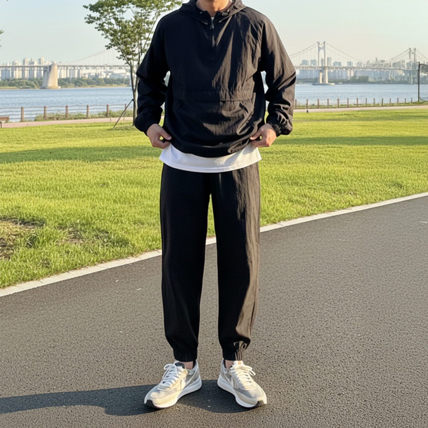 러닝복 아노락세트 바람막이세트 남자트레이닝셋업 아노락셋업 - 상품 이미지