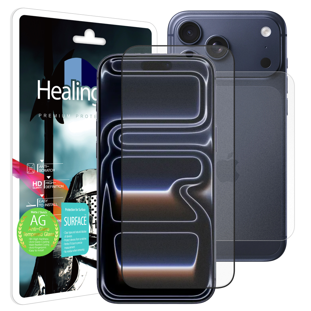 아이폰17 프로맥스 3D 풀커버 저반사 강화유리 액정보호필름 1매 후면1매