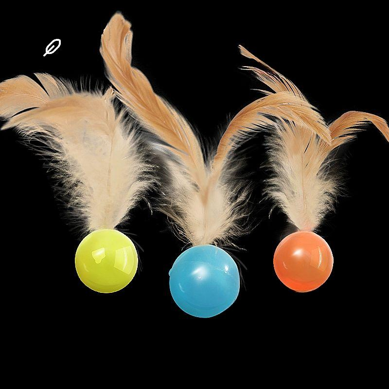 고양이 장난감 깃털 보존 알튀김 놀이 볼 피단 축구공+블루볼+배구공 - 상품 이미지