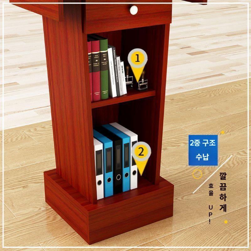 원목 사회대 단상 인포데스크 테이블 연설대 접수대 A / 레드우드 심플형 - 상세 이미지 4