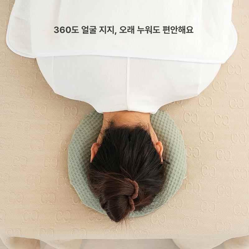 얼굴 마사지 쿠션 구멍 베개 미용샵 스파용 편안한 지지 패드 그린 플레인 제이드 - 상세 이미지 3
